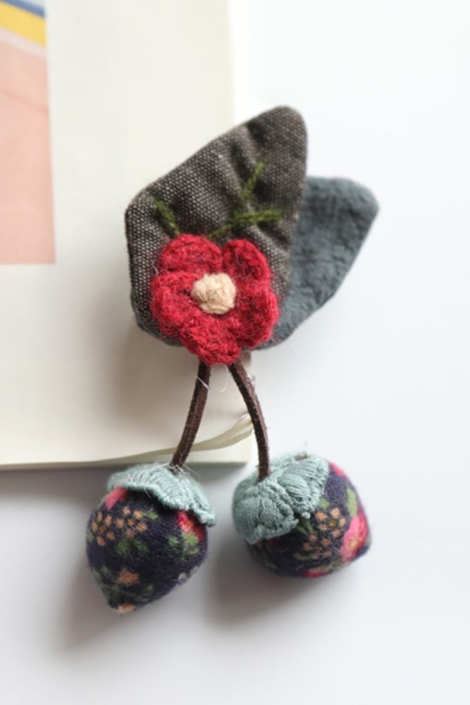 Fresh Nature Cherry Strawberry Brooch Accessories