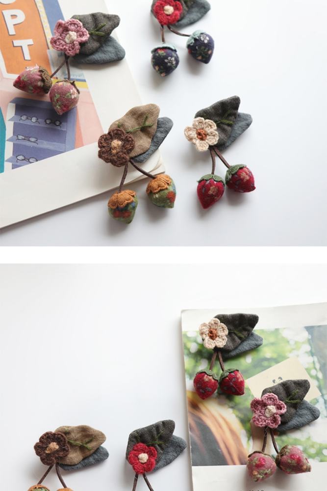 Fresh Nature Cherry Strawberry Brooch Accessories