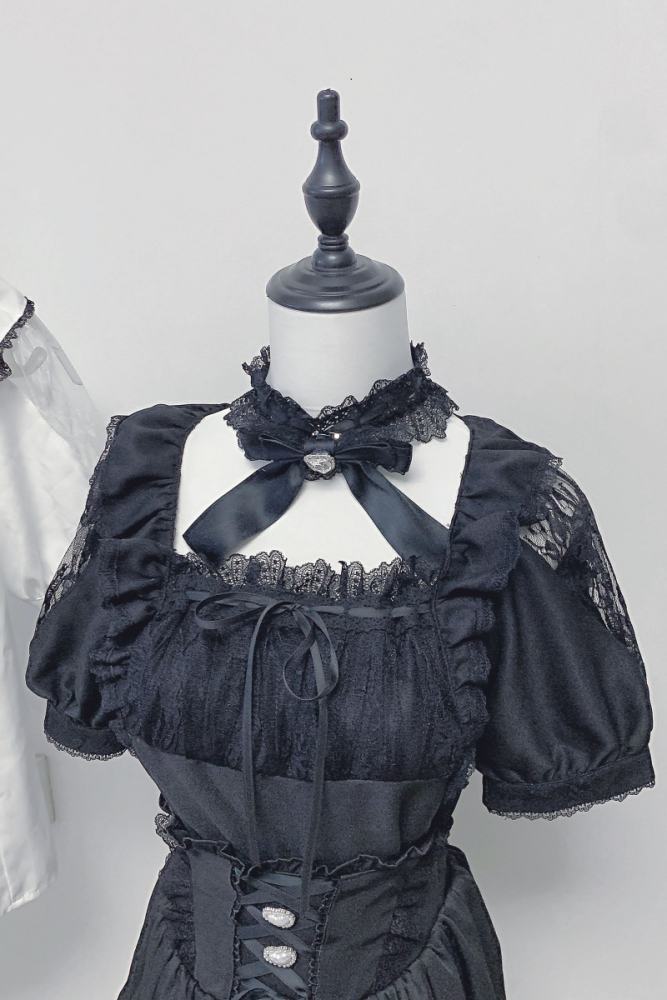 Pink Rabbit Thousand Layer Dream Japanese Lace Skirt Black Jirai Kei Clothing