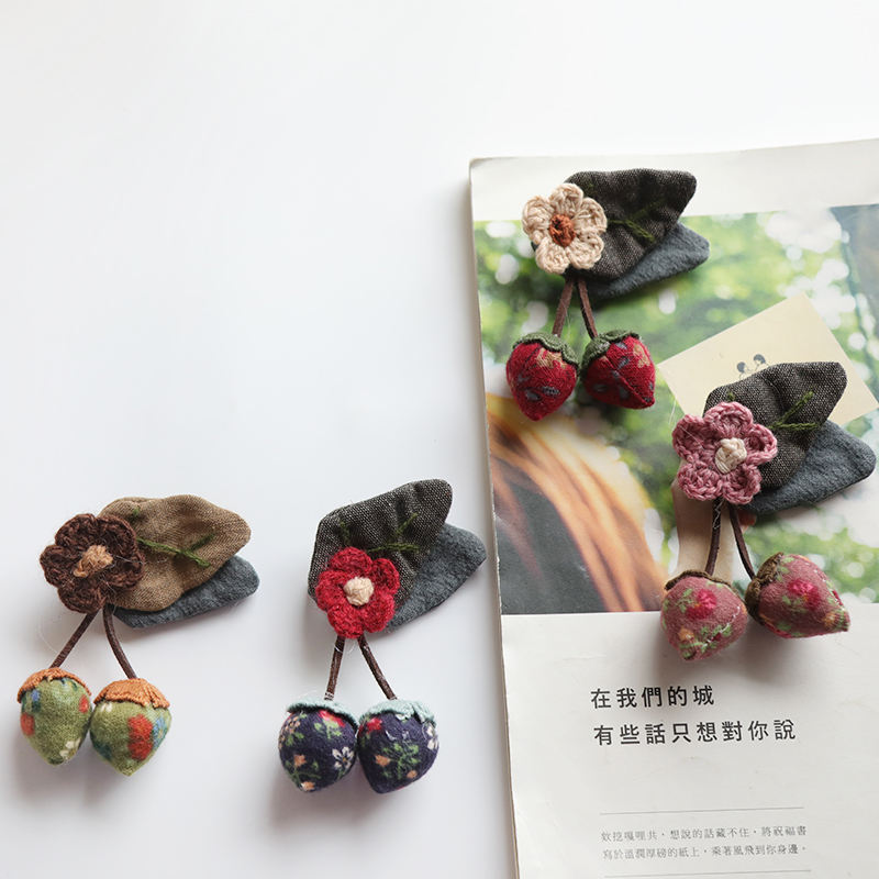 Fresh Nature Cherry Strawberry Brooch Accessories