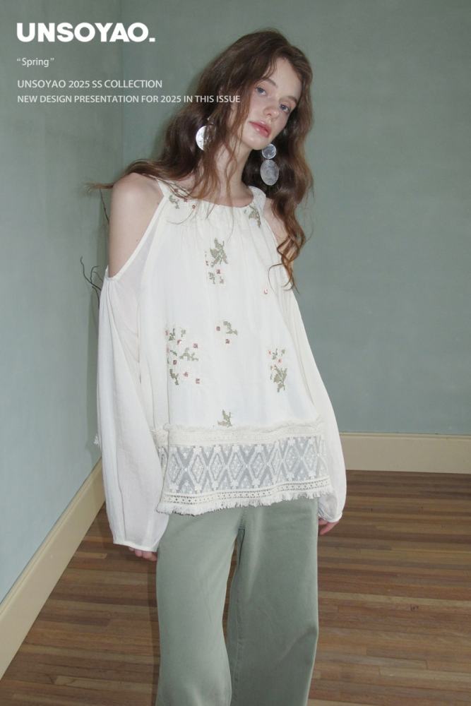 Freire Castle Retro Off Shoulder Top Mori Kei Fashion