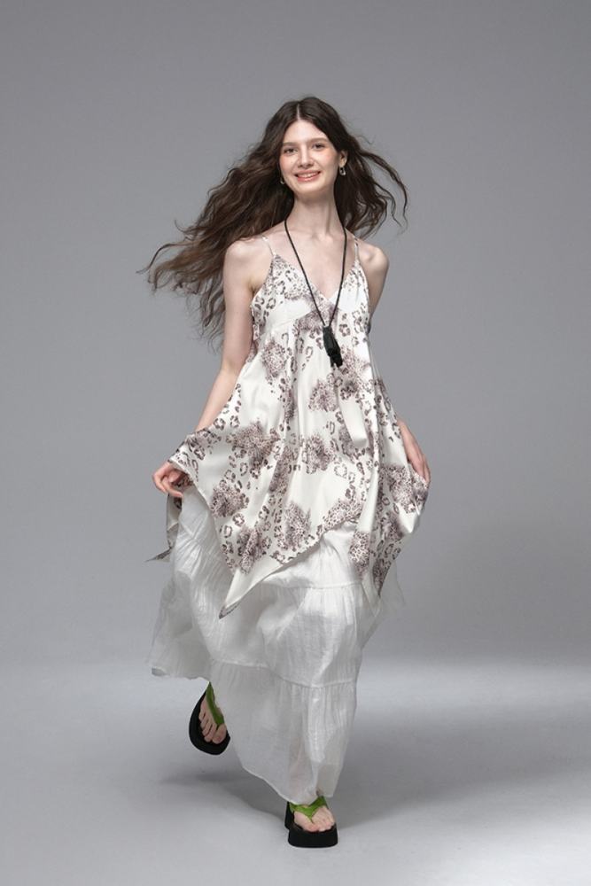Bronze Moonlight Irregular Printed Top Modern Clothes