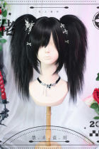Dalao Home Gothic Short Wig and Ponytail Claw Clips