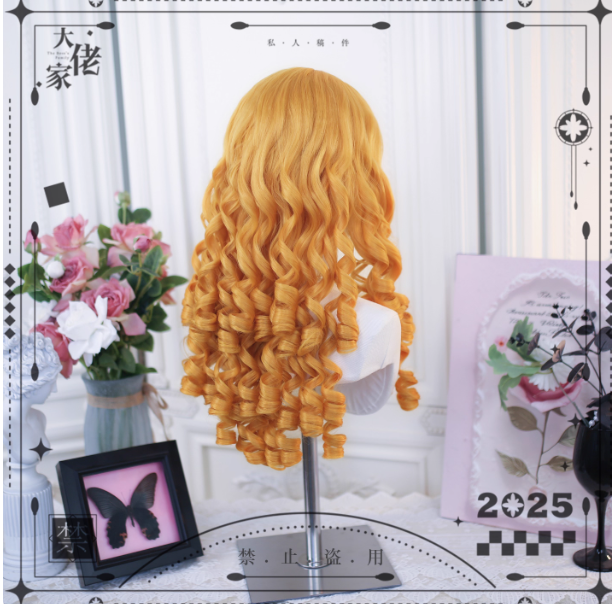 Dalao Home Golden Thread Roman Curls Long Lolita Wig