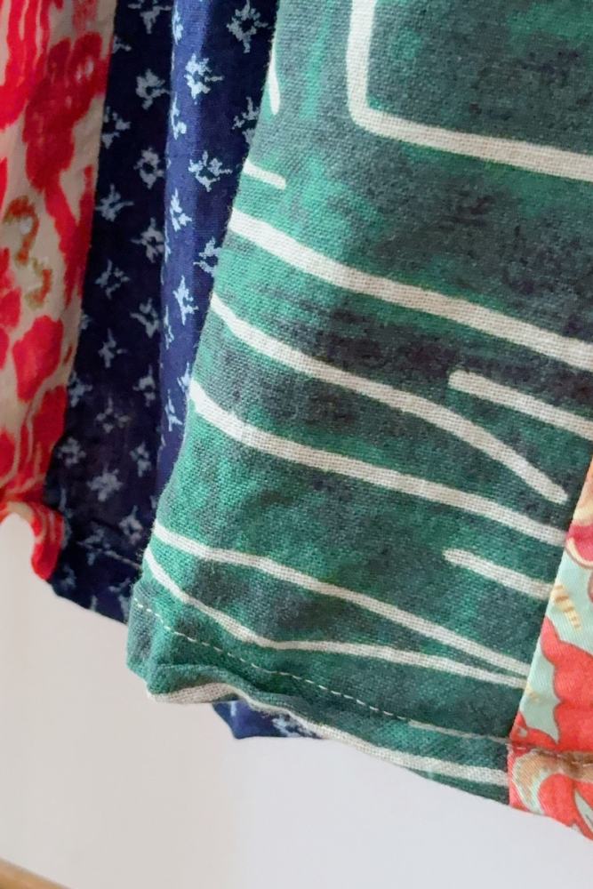 Retro Travel Patchwork Skirt Hama Kei Mori Kei Style