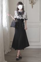 Chizuru Japanese Fishtail Skirt Black Jirai Kei Clothes