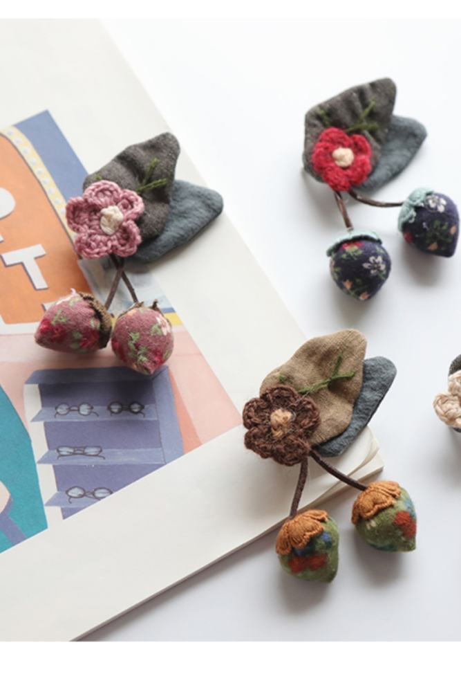 Fresh Nature Cherry Strawberry Brooch Accessories