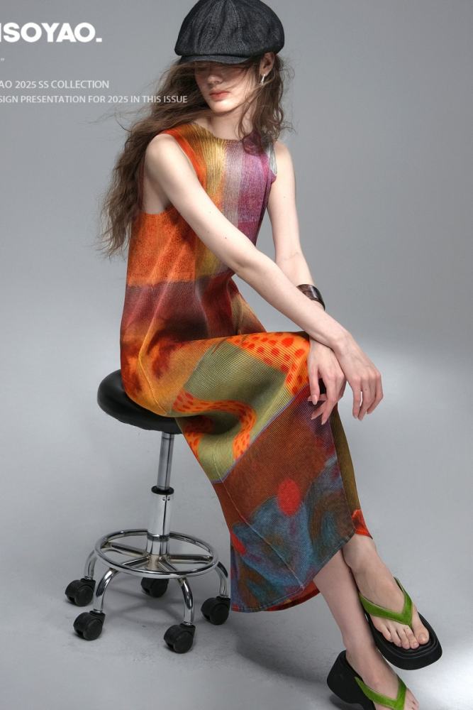 Gypsy Sunset Retro Printed Dress Modern Outfits