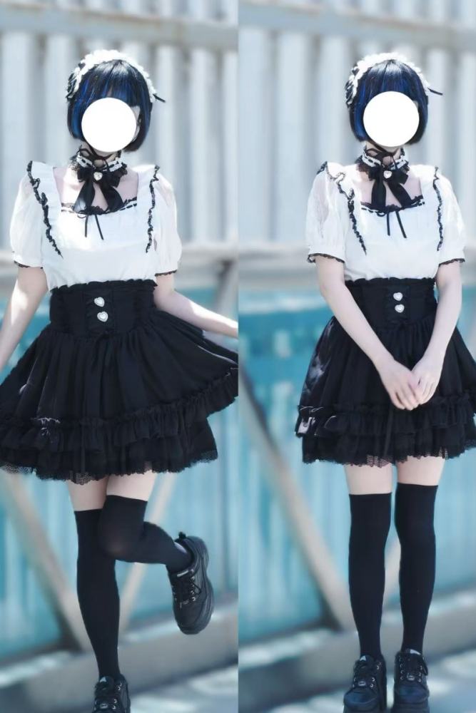 Pink Rabbit Thousand Layer Dream Japanese Lace Skirt Black Jirai Kei Clothing