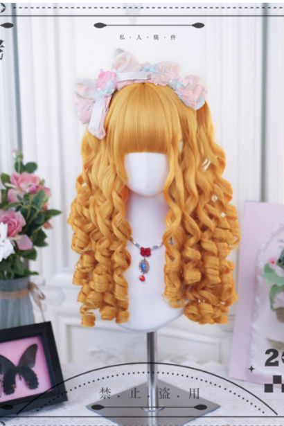 Dalao Home Golden Thread Roman Curls Long Lolita Wig