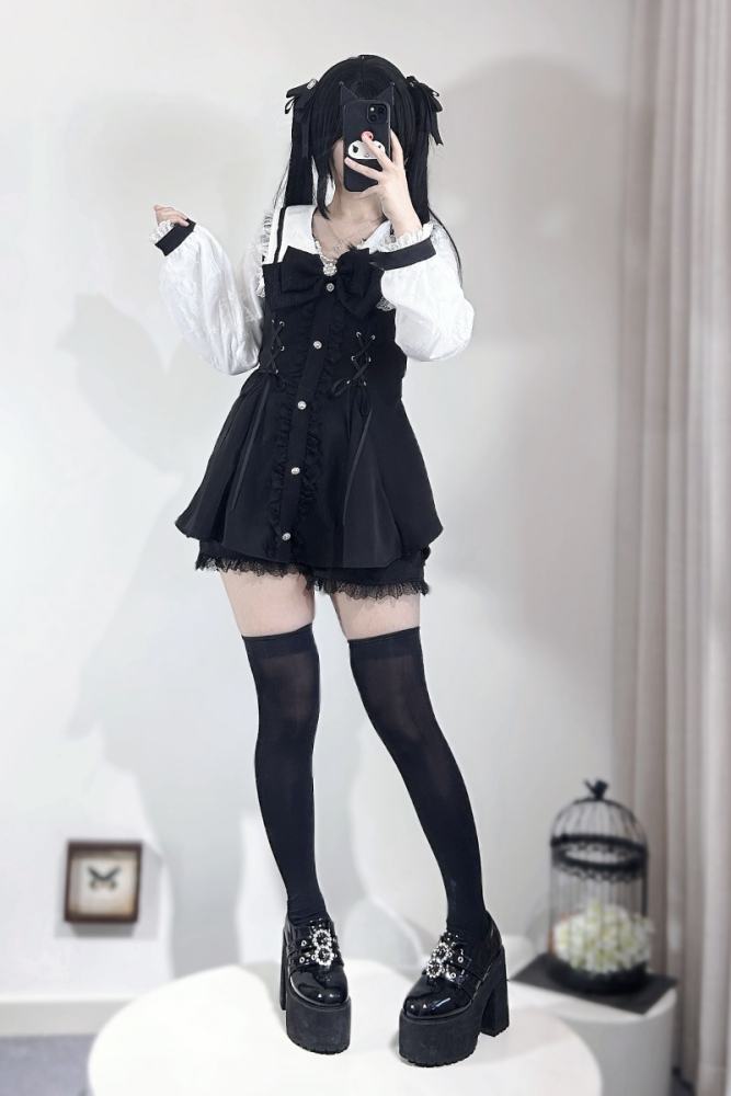 Pink Rabbit Longing Letter Japanese Set Blue Jirai Kei Clothes