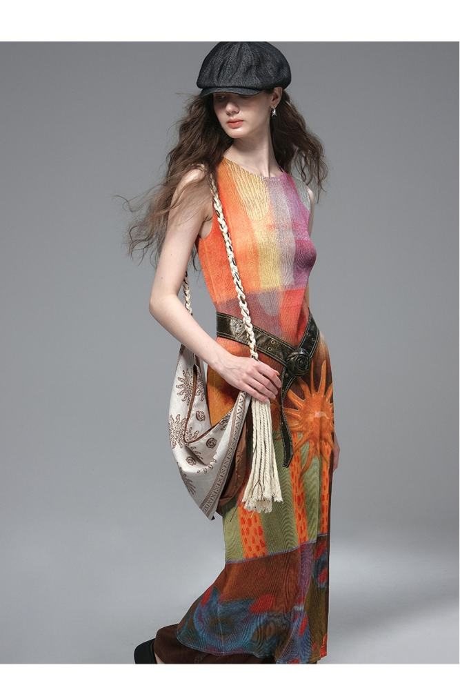 Gypsy Sunset Retro Printed Dress Modern Outfits