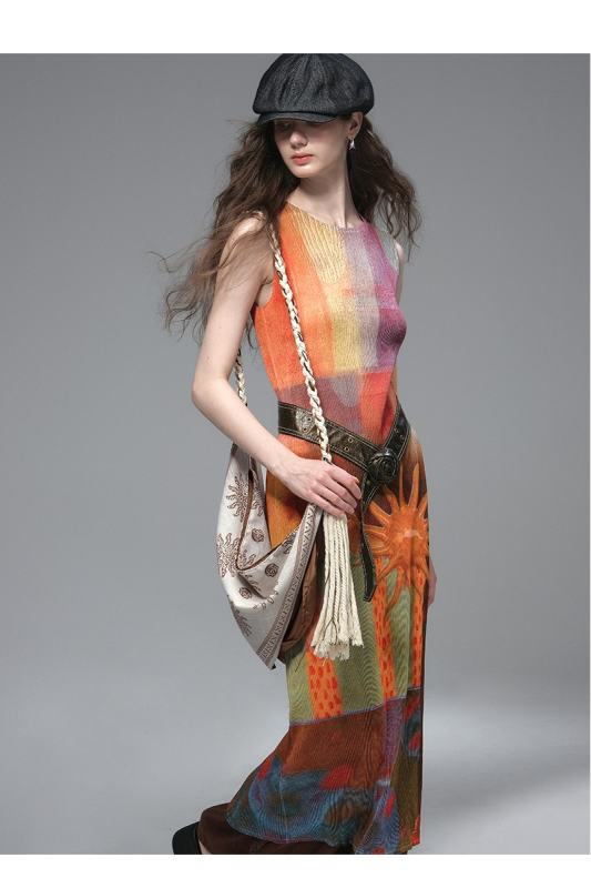 Gypsy Sunset Retro Printed Dress Modern Outfits