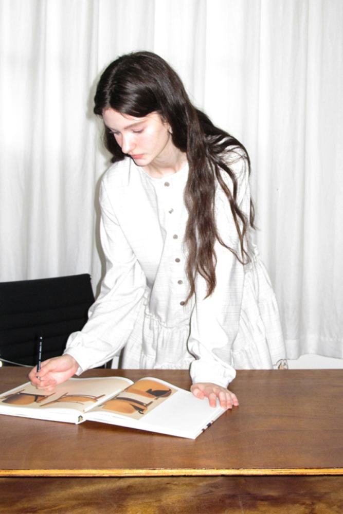 Chipmunks Artistic Embroidered Grey White Dress Mori Kei Style