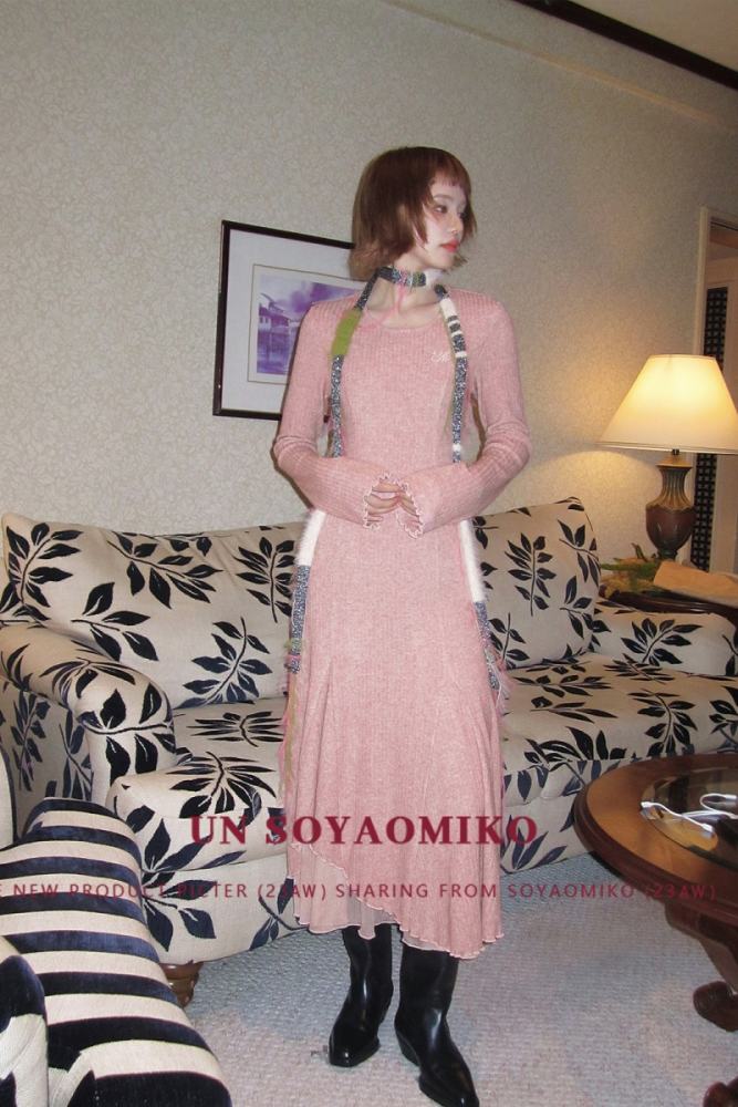 Annie Romance Round Neck High Elasticity Dress Blue Modern Clothes