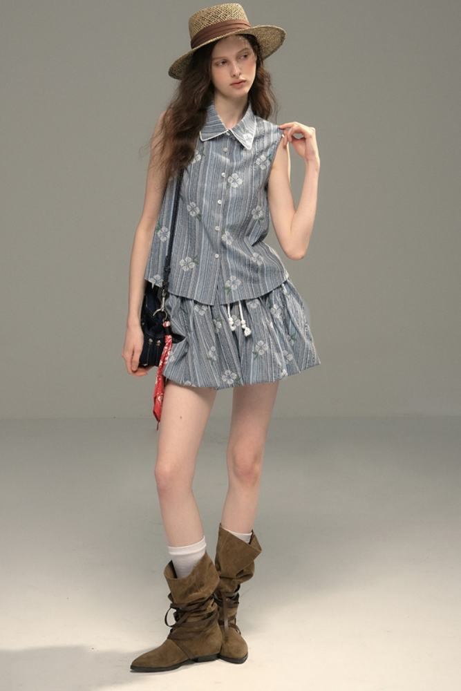 Retro Embroidered Flower Bud Skirt Modern Clothing