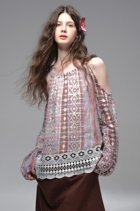 Wandering Petal Bohemian Off Shoulder Top Mori Kei Clothing