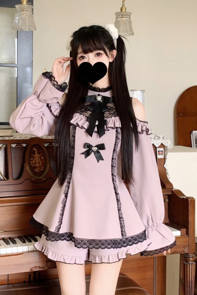 NoGenki Phantom Night Japanese Subculture Set Black Jirai Kei Outfits