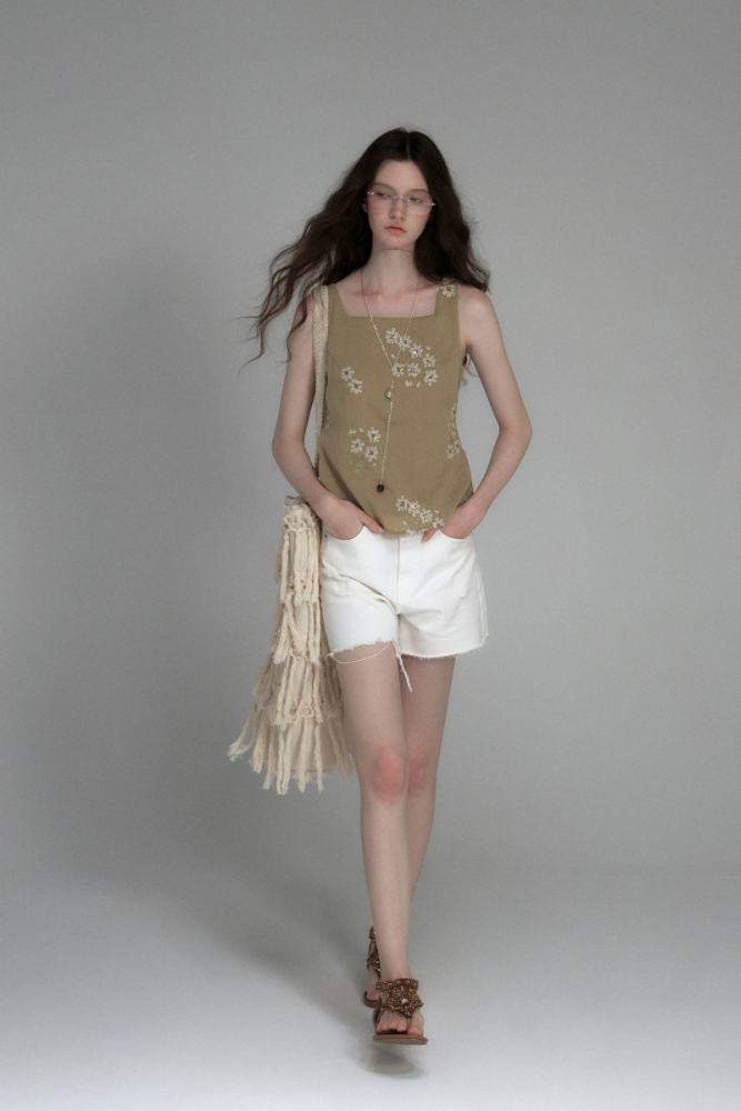 The Clock Hollowed Back Khaki Vest Mori Kei Clothes