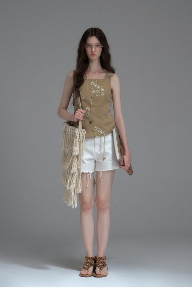 The Clock Hollowed Back Khaki Vest Mori Kei Clothes