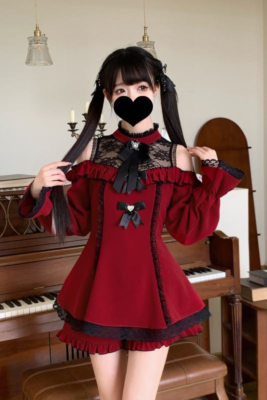 NoGenki Phantom Night Japanese Subculture Set Black Jirai Kei Outfits