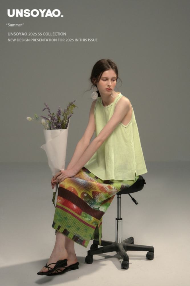 Embroidered Top Retro Printed Pleated Skirt Green Mori Kei Clothing