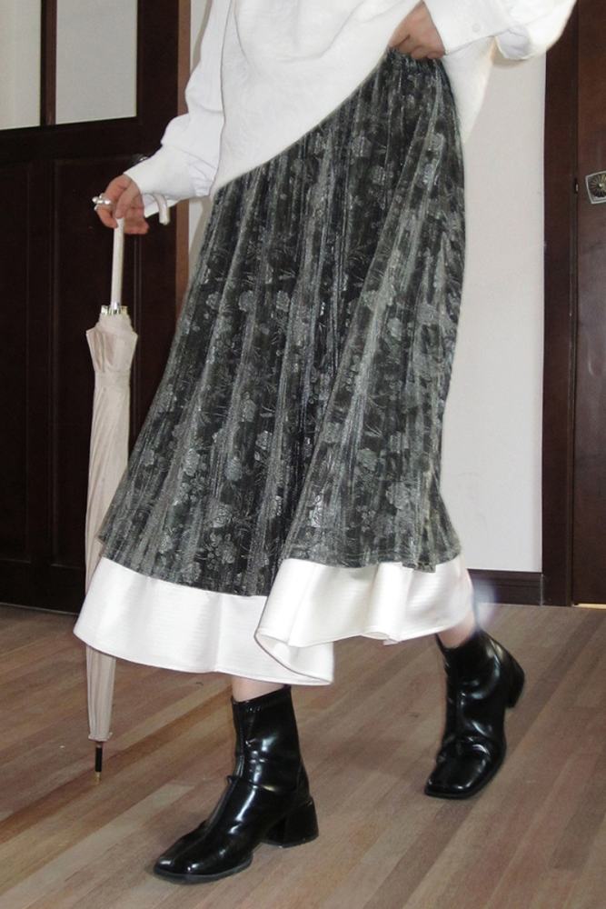 Star Wales Irregular Velvet Patchwork Skirt Mori Kei Style