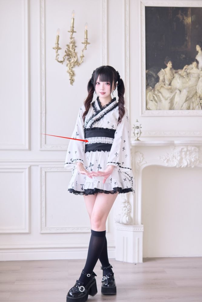 NoGenki Cross Contract Japanese Kimono Black Jirai Kei Clothing