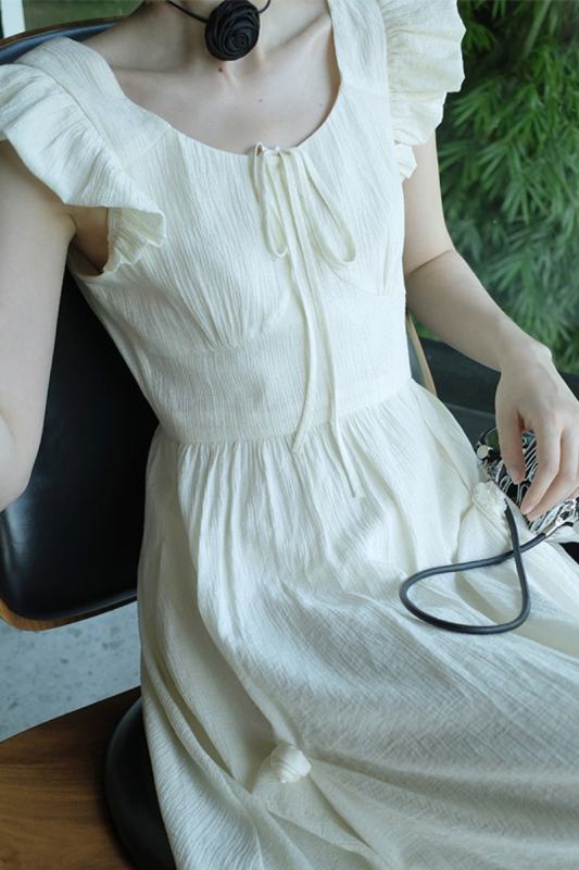 Apricot Rain Retro Rose Milk Apricot Dress Mori Kei Clothing