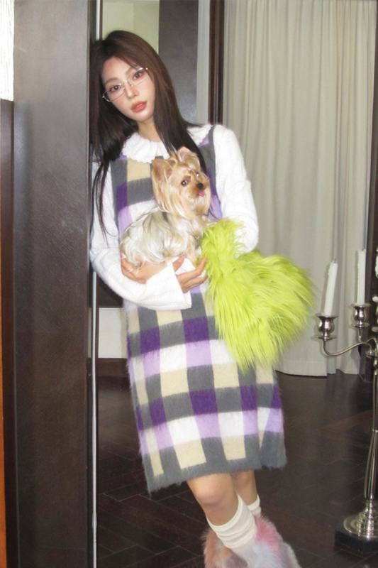 Retro Gallery Plaid Vest Dress Mori Kei Style