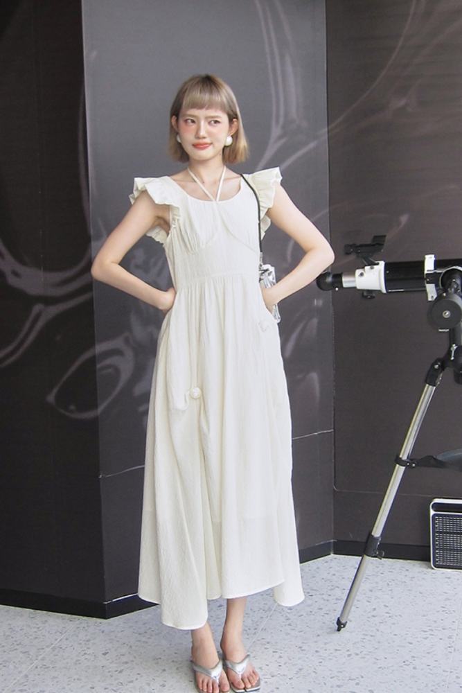 Apricot Rain Retro Rose Milk Apricot Dress Mori Kei Clothing