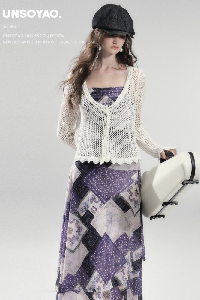 Wind Chimes Summer Hollowed Black Cardigan Mori Kei Clothing