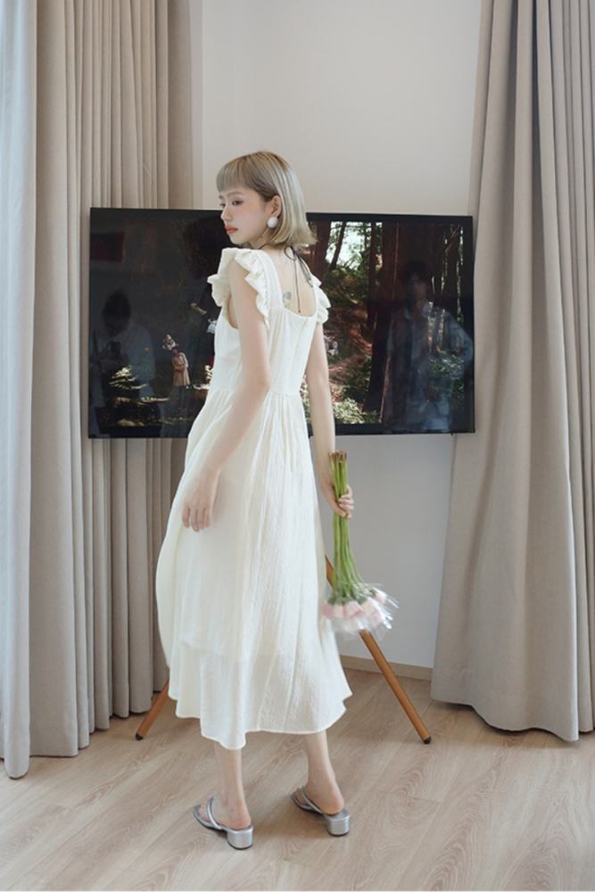 Apricot Rain Retro Rose Milk Apricot Dress Mori Kei Clothing