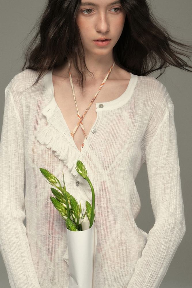 Summer Colors Knitted White Cardigan Mori Kei Clothes