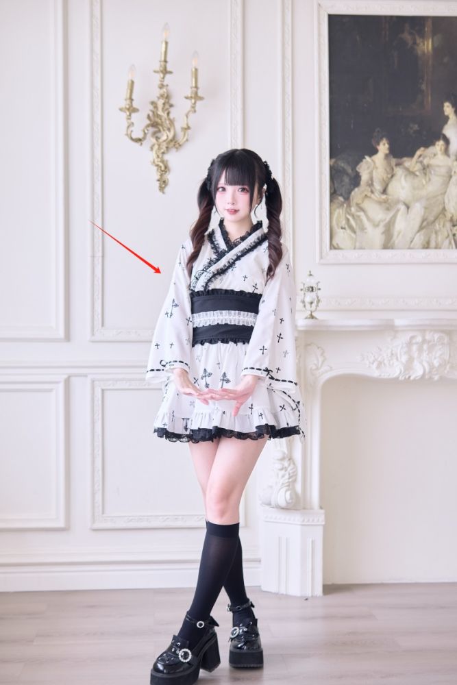 NoGenki Cross Contract Japanese Kimono Black Jirai Kei Clothing