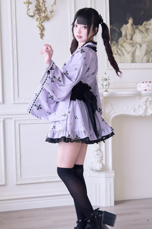 NoGenki Cross Contract Japanese Kimono Black Jirai Kei Clothing