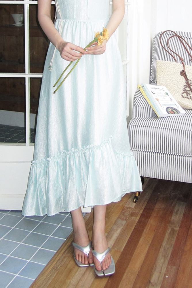 Mint Summer Irregular Patchwork Mint Green Dress Mori Kei Style