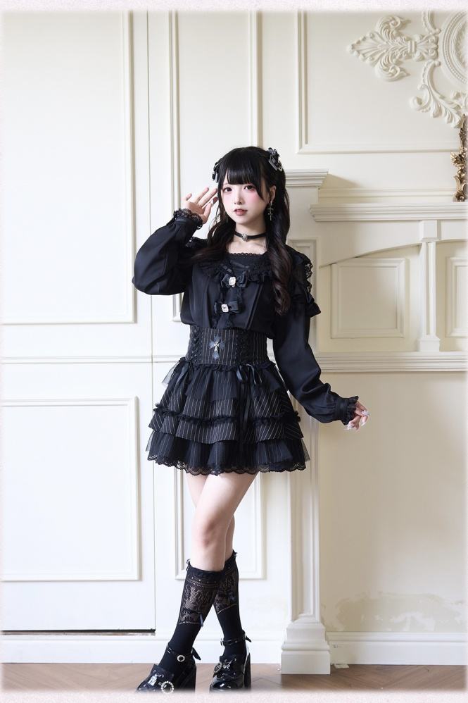 NoGenki Original Japanese Sailor Collar Lolita Blouse Jirai Kei Clothes