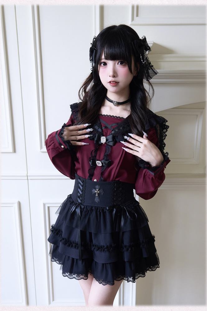 NoGenki Original Japanese Sailor Collar Lolita Blouse Jirai Kei Clothes