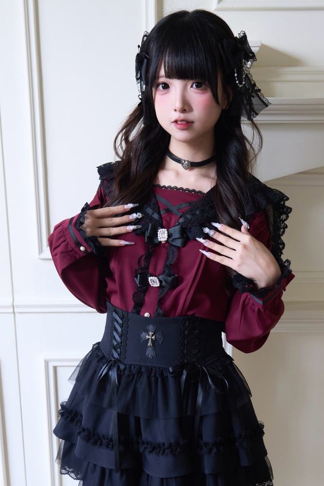 NoGenki Original Japanese Sailor Collar Lolita Blouse Jirai Kei Clothes