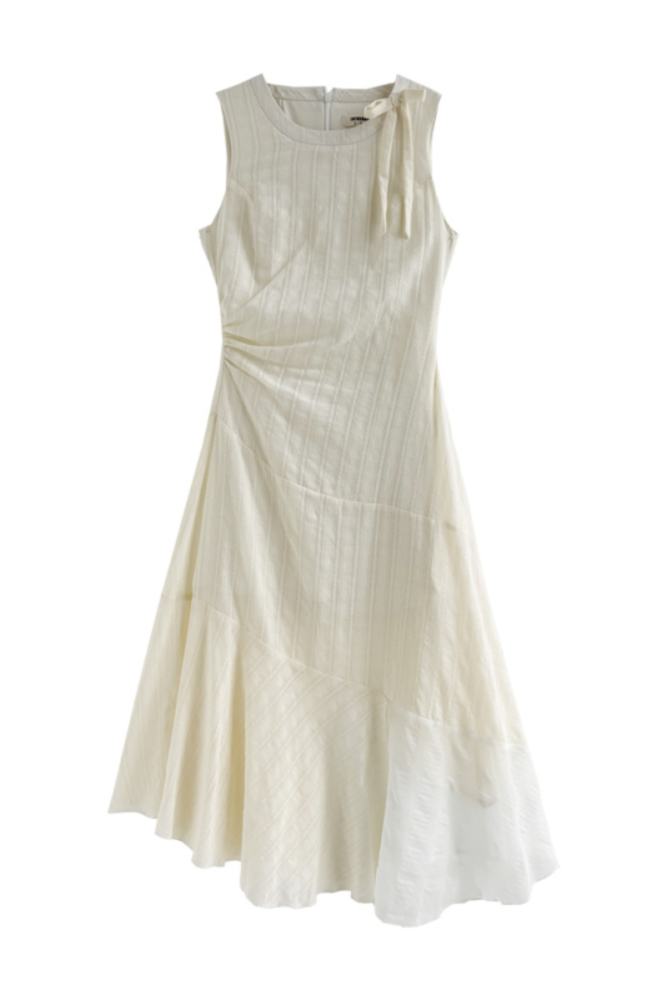 Midsummer Light French Bow Apricot Dress Mori Kei Clothes