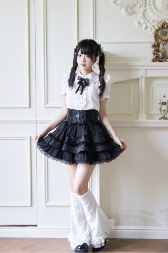 NoGenki Night Sparrow Gothic Fluffy Sleeves Lolita Blouse Jirai Kei Fashion