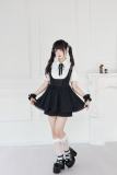 NoGenki Sweet Souffle Japanese Salopette Black Jirai Kei Outfits