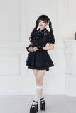 NoGenki Sweet Souffle Japanese Salopette Black Jirai Kei Outfits