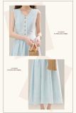 Blue Glacier Gentle Vest Dress Mori Kei Clothes