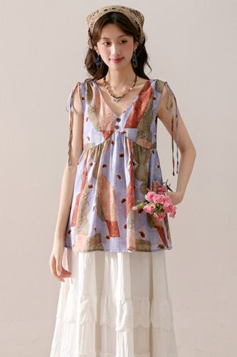 Patchwork Reverie French Retro Vest Mori Kei Outfits