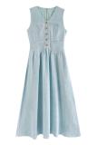 Blue Glacier Gentle Vest Dress Mori Kei Clothes