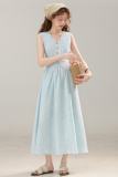 Blue Glacier Gentle Vest Dress Mori Kei Clothes