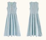 Blue Glacier Gentle Vest Dress Mori Kei Clothes