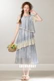 Sea Dream Vacation Halo Dying Blue Dress Mori Kei Style